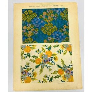 Antique French Textile Print Studio D ‘Arts Decoratifs Tissus Sorokine Plate 2
